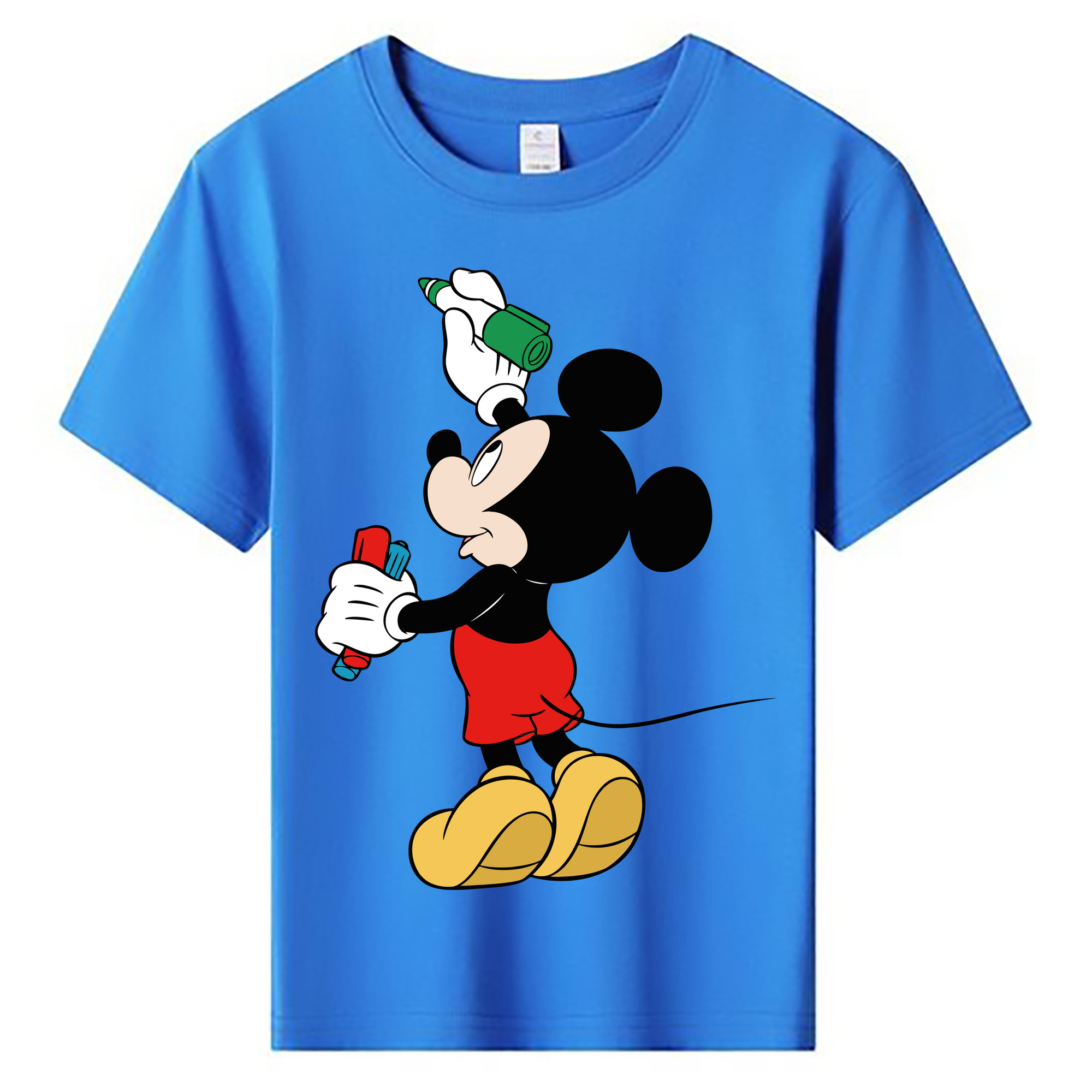 ミッキーマウス Mickey Mouse 綿100％キッズTシャツ（フロントプリント）